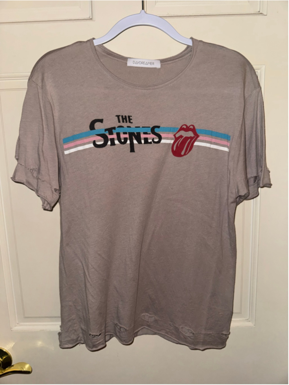 Daydreamer The Rolling Stones Graphic Tee, Size S, Beige